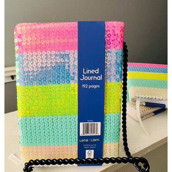 Sequin Rainbow Lined Journal 7.5x5 | Christmas Gift | Stocking Stuffer - Picture 1 of 6